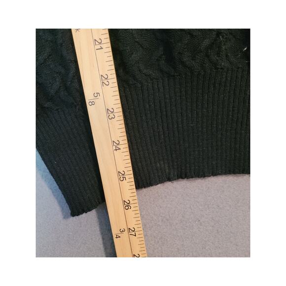 VTG 80s Black Knit Blouse Embroidered Appliqué Women’s Sz M Boho Retro Statement - Picture 7 of 8